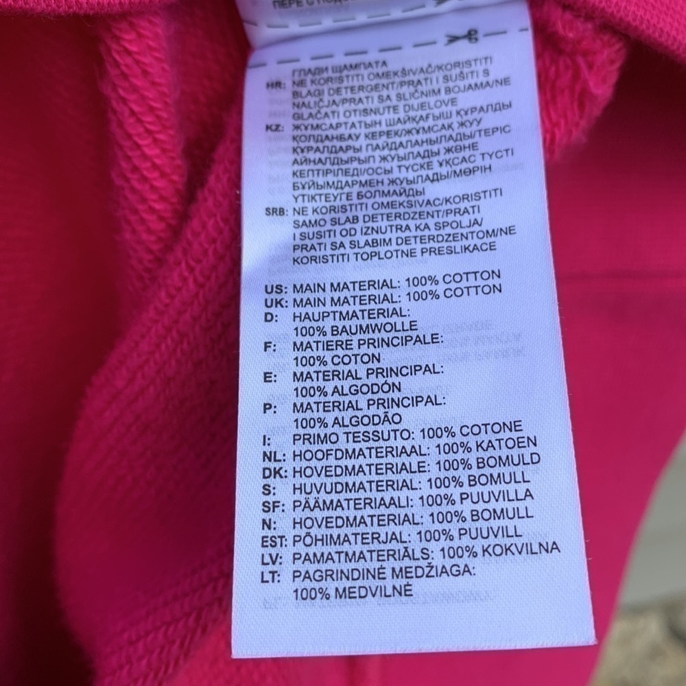 Nwot Adidas Bellista Oversized Sweatshirt W/ Tie Cuffs - Hot Pink - Picture 15 of 15